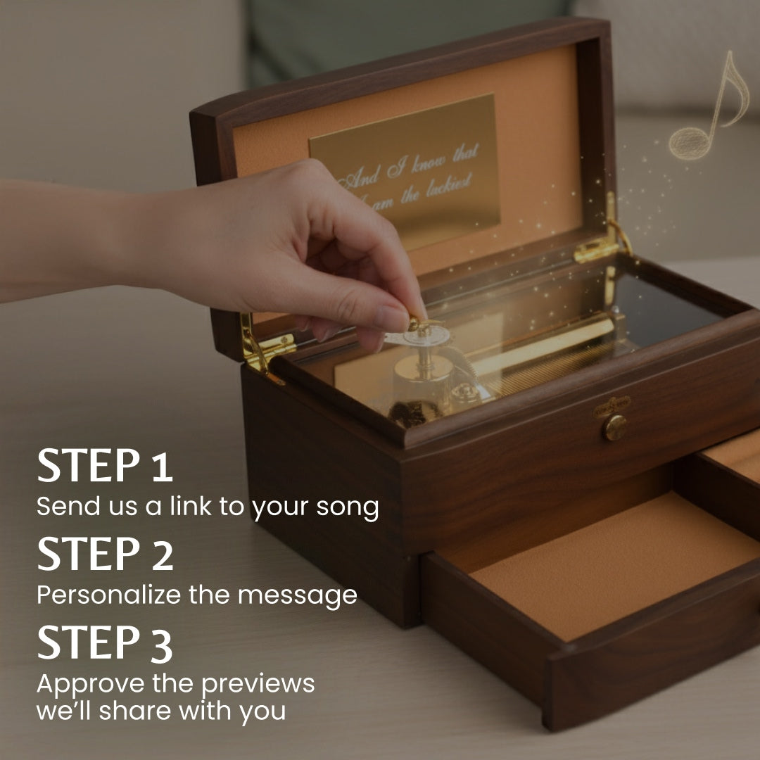 50-Note Walnut Music Box